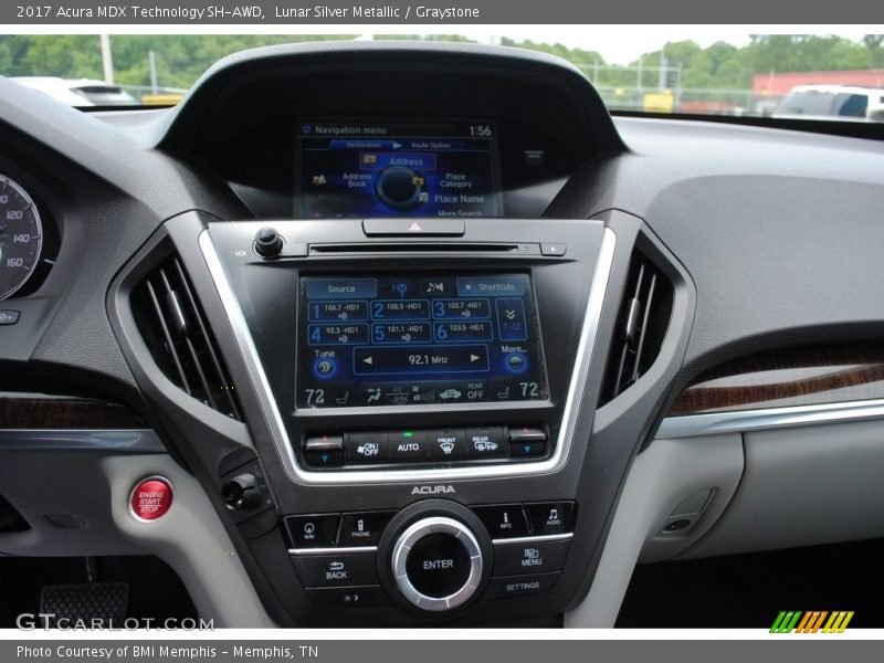 Lunar Silver Metallic / Graystone 2017 Acura MDX Technology SH-AWD