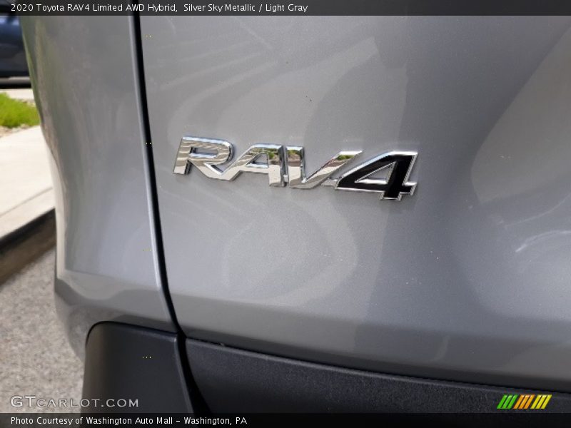 Silver Sky Metallic / Light Gray 2020 Toyota RAV4 Limited AWD Hybrid