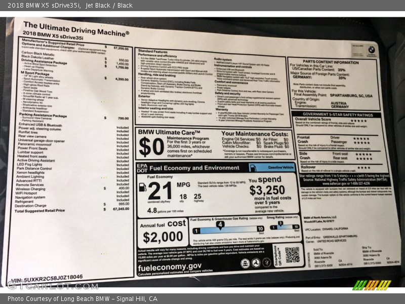 Jet Black / Black 2018 BMW X5 sDrive35i
