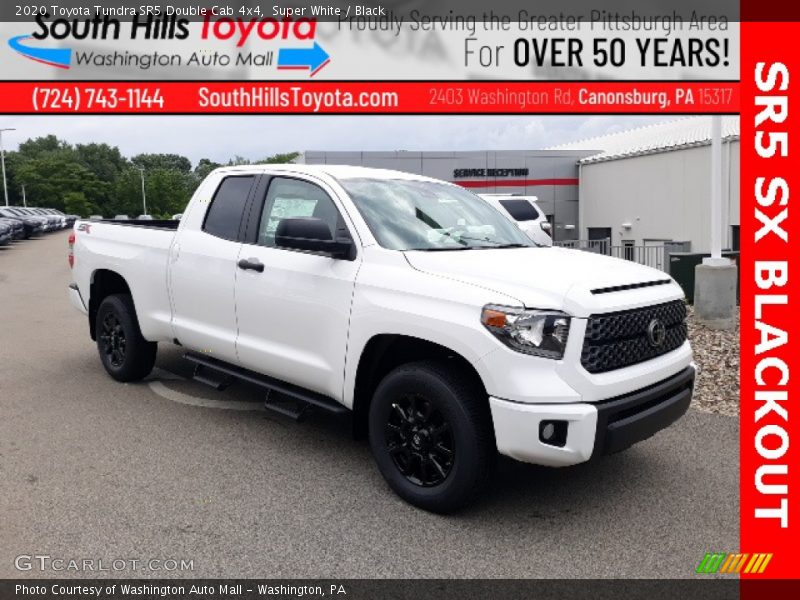 Super White / Black 2020 Toyota Tundra SR5 Double Cab 4x4