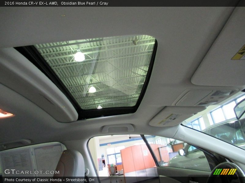 Obsidian Blue Pearl / Gray 2016 Honda CR-V EX-L AWD