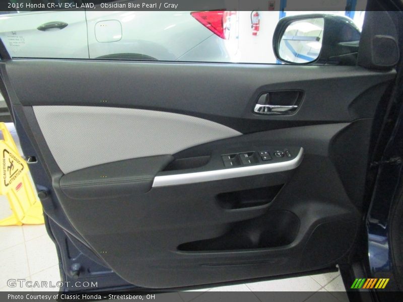 Obsidian Blue Pearl / Gray 2016 Honda CR-V EX-L AWD