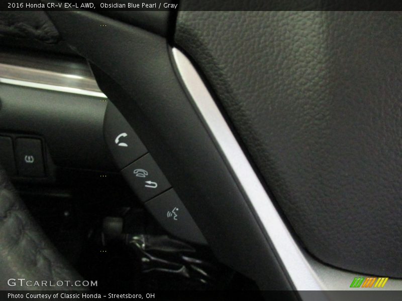 Obsidian Blue Pearl / Gray 2016 Honda CR-V EX-L AWD
