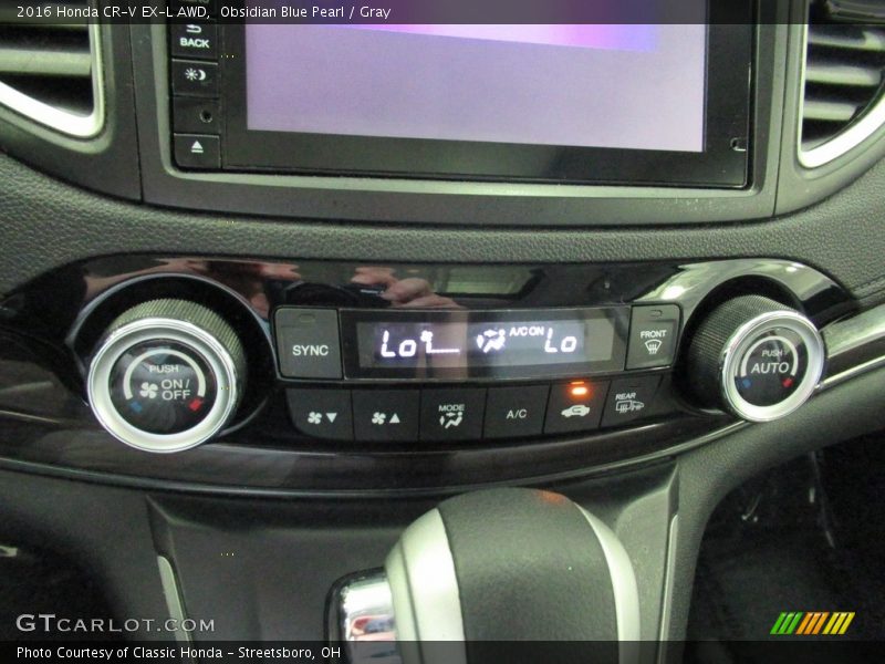 Obsidian Blue Pearl / Gray 2016 Honda CR-V EX-L AWD