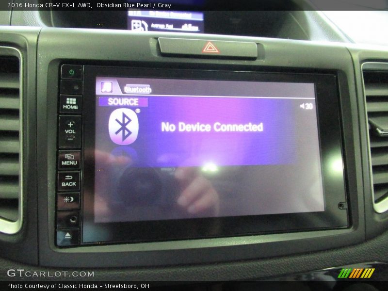 Obsidian Blue Pearl / Gray 2016 Honda CR-V EX-L AWD