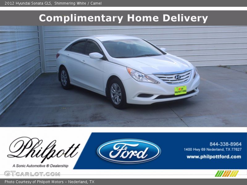 Shimmering White / Camel 2012 Hyundai Sonata GLS