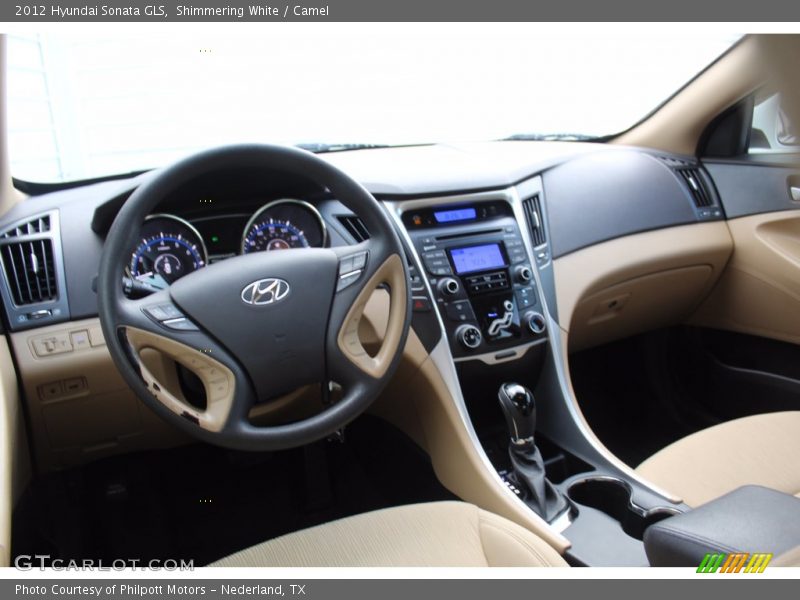 Shimmering White / Camel 2012 Hyundai Sonata GLS