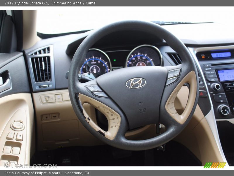 Shimmering White / Camel 2012 Hyundai Sonata GLS