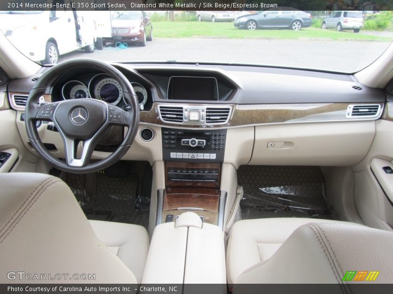 Diamond White Metallic / Silk Beige/Espresso Brown 2014 Mercedes-Benz E 350 Sport Sedan