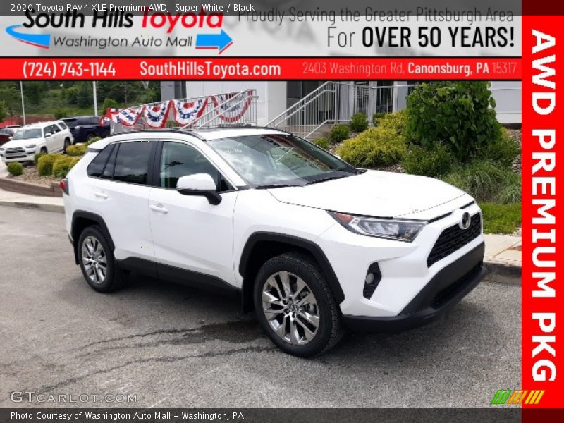 Super White / Black 2020 Toyota RAV4 XLE Premium AWD