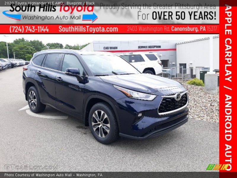 Blueprint / Black 2020 Toyota Highlander XLE AWD