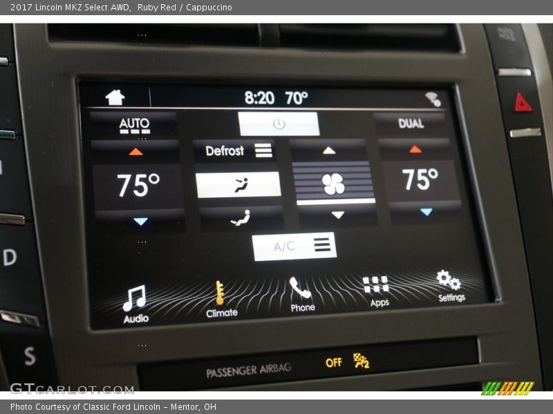 Controls of 2017 MKZ Select AWD