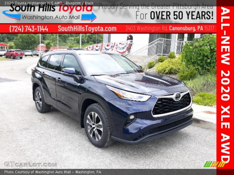 Blueprint / Black 2020 Toyota Highlander XLE AWD