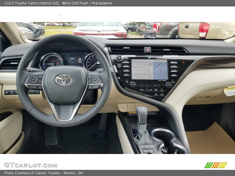 Wind Chill Pearl / Macadamia 2020 Toyota Camry Hybrid XLE