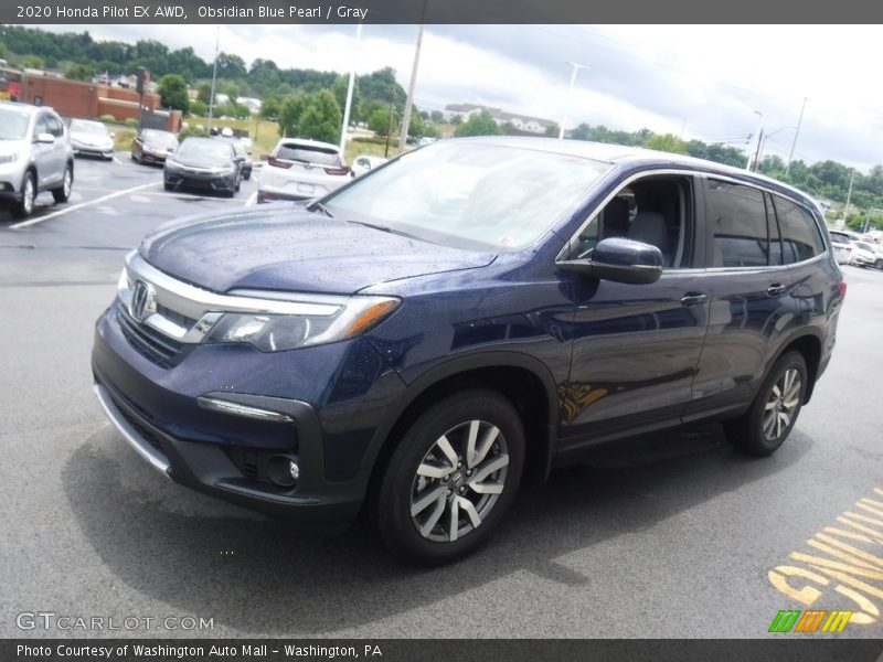 Obsidian Blue Pearl / Gray 2020 Honda Pilot EX AWD