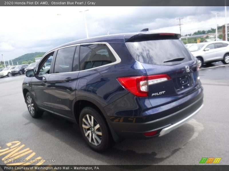 Obsidian Blue Pearl / Gray 2020 Honda Pilot EX AWD