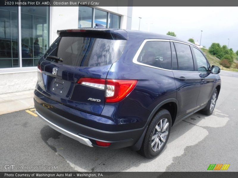 Obsidian Blue Pearl / Gray 2020 Honda Pilot EX AWD