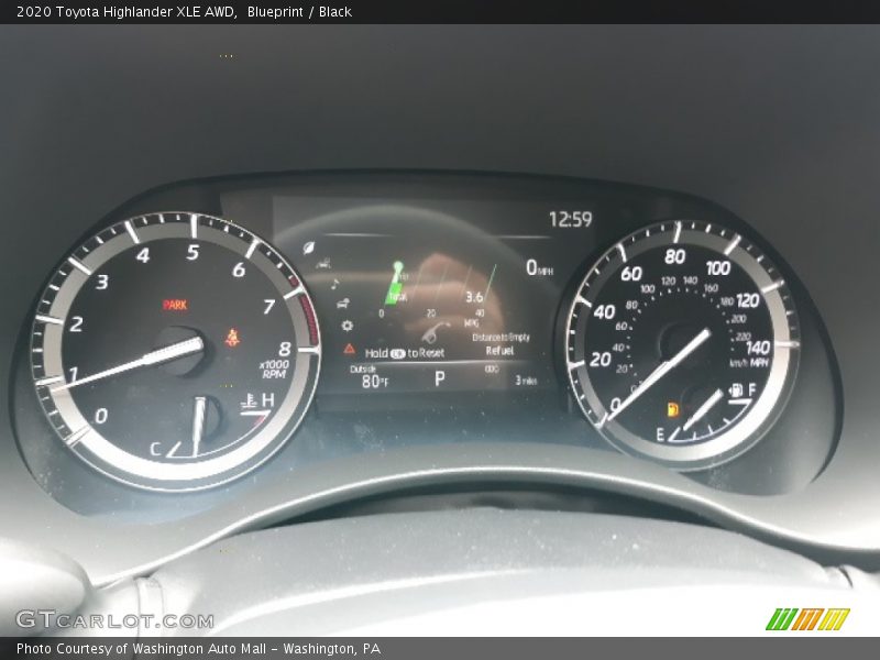 Blueprint / Black 2020 Toyota Highlander XLE AWD