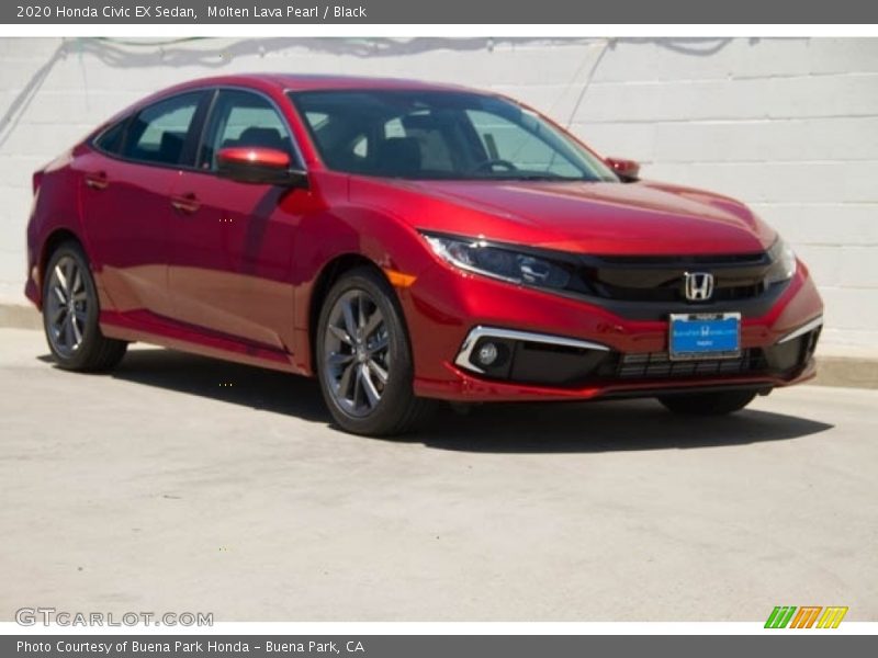 Molten Lava Pearl / Black 2020 Honda Civic EX Sedan