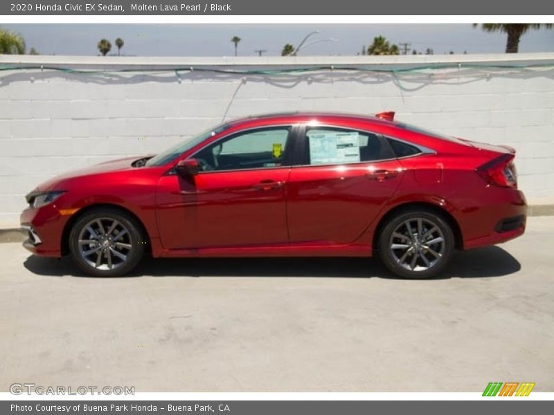 Molten Lava Pearl / Black 2020 Honda Civic EX Sedan