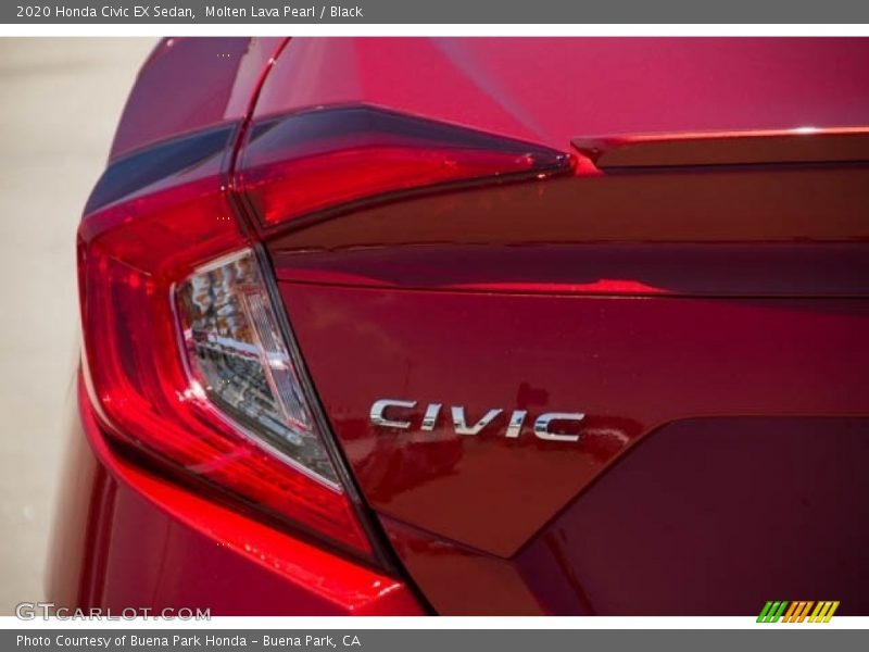 Molten Lava Pearl / Black 2020 Honda Civic EX Sedan