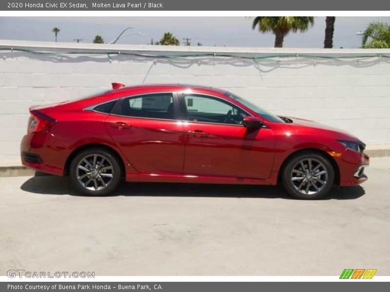 Molten Lava Pearl / Black 2020 Honda Civic EX Sedan