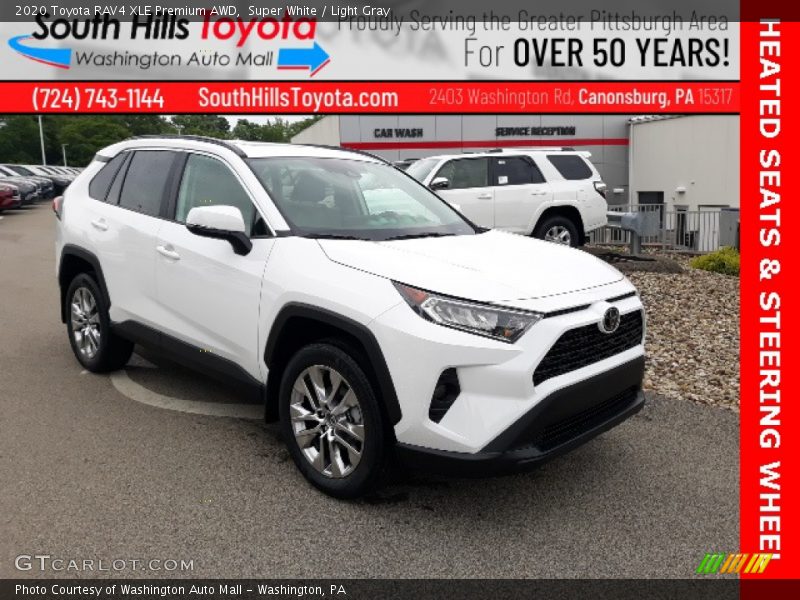 Super White / Light Gray 2020 Toyota RAV4 XLE Premium AWD