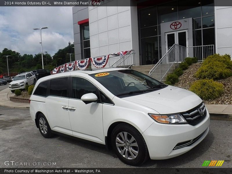 White Diamond Pearl / Gray 2014 Honda Odyssey EX-L