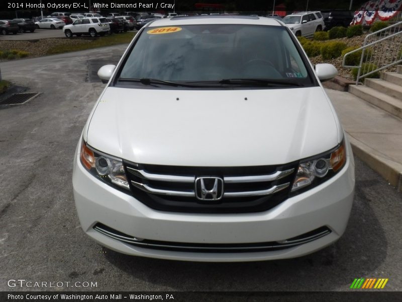 White Diamond Pearl / Gray 2014 Honda Odyssey EX-L