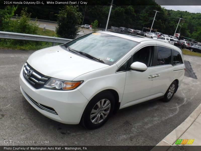 White Diamond Pearl / Gray 2014 Honda Odyssey EX-L