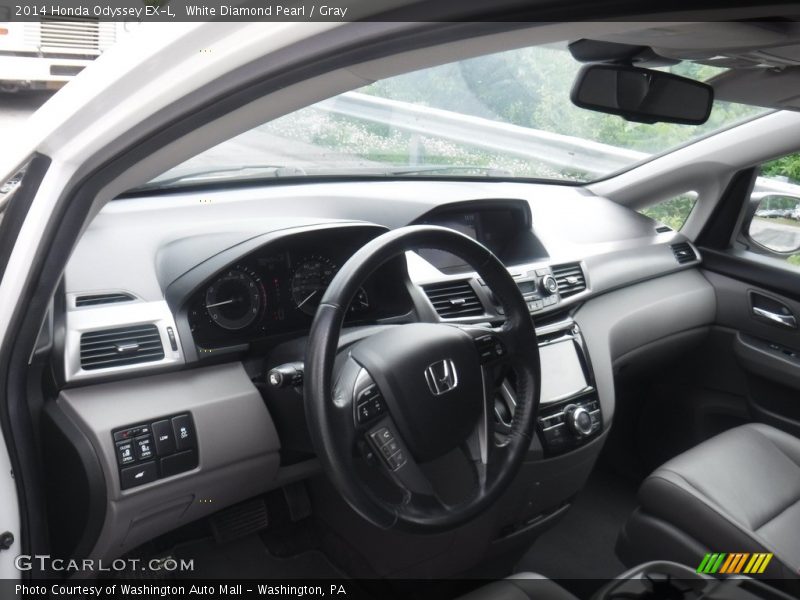 White Diamond Pearl / Gray 2014 Honda Odyssey EX-L