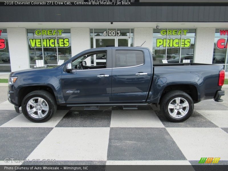 Centennial Blue Metallic / Jet Black 2018 Chevrolet Colorado Z71 Crew Cab