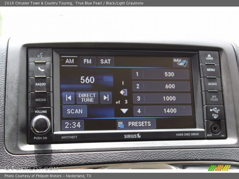 True Blue Pearl / Black/Light Graystone 2016 Chrysler Town & Country Touring
