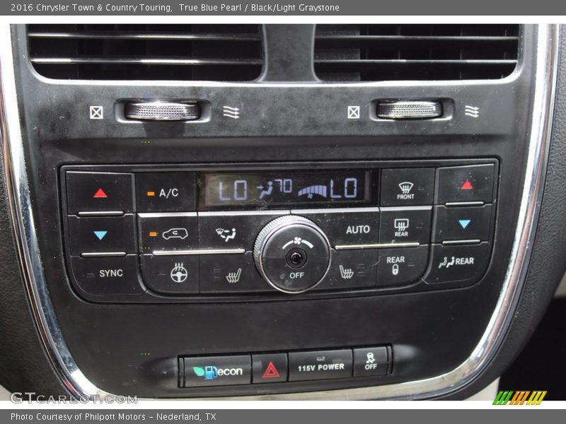True Blue Pearl / Black/Light Graystone 2016 Chrysler Town & Country Touring