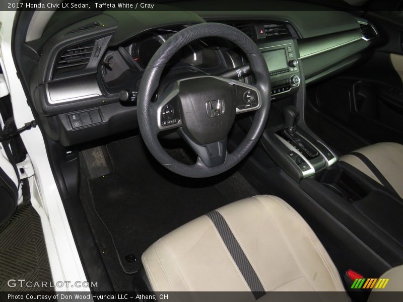 Taffeta White / Gray 2017 Honda Civic LX Sedan