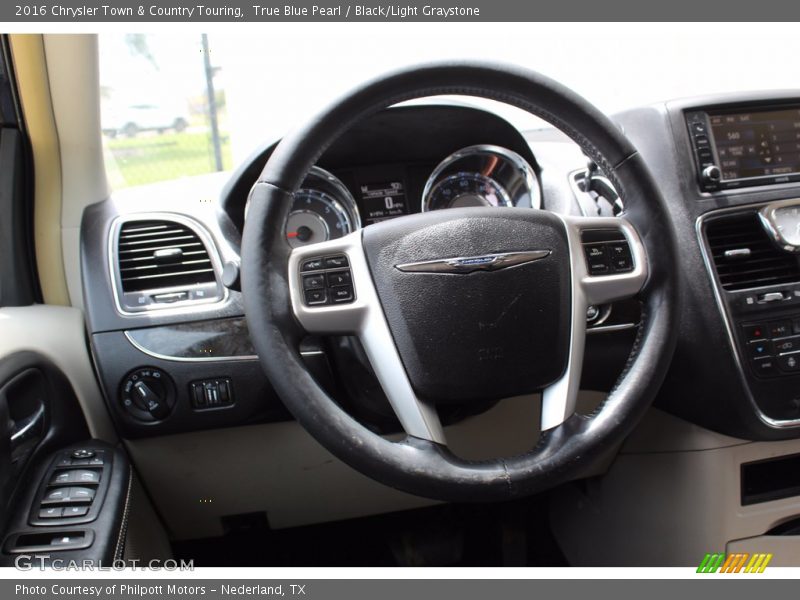 True Blue Pearl / Black/Light Graystone 2016 Chrysler Town & Country Touring