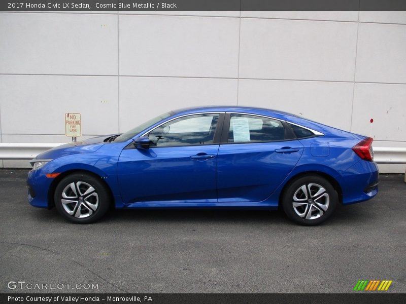 Cosmic Blue Metallic / Black 2017 Honda Civic LX Sedan