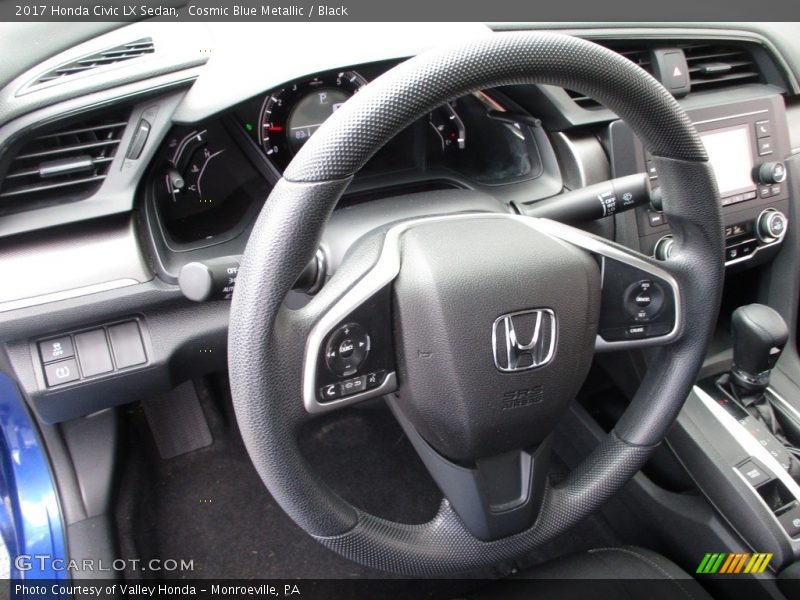 Cosmic Blue Metallic / Black 2017 Honda Civic LX Sedan