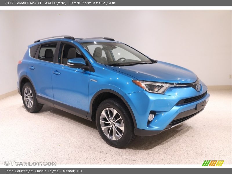 Electric Storm Metallic / Ash 2017 Toyota RAV4 XLE AWD Hybrid