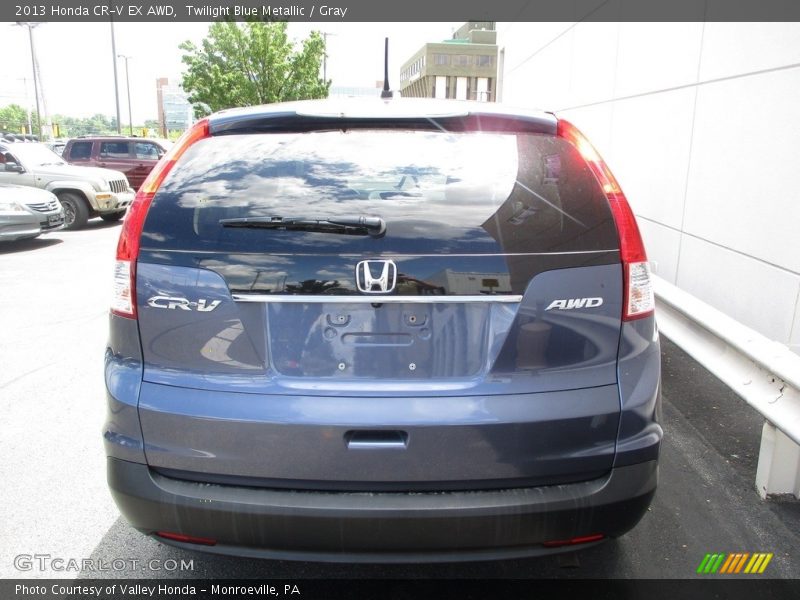 Twilight Blue Metallic / Gray 2013 Honda CR-V EX AWD