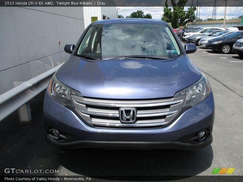 Twilight Blue Metallic / Gray 2013 Honda CR-V EX AWD