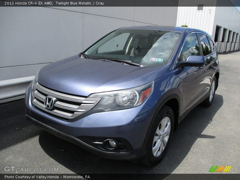 Twilight Blue Metallic / Gray 2013 Honda CR-V EX AWD