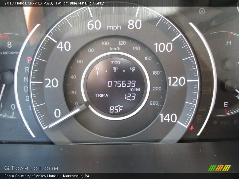 Twilight Blue Metallic / Gray 2013 Honda CR-V EX AWD