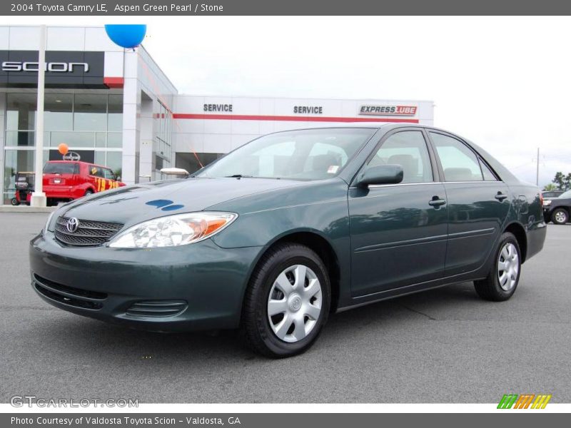 Aspen Green Pearl / Stone 2004 Toyota Camry LE