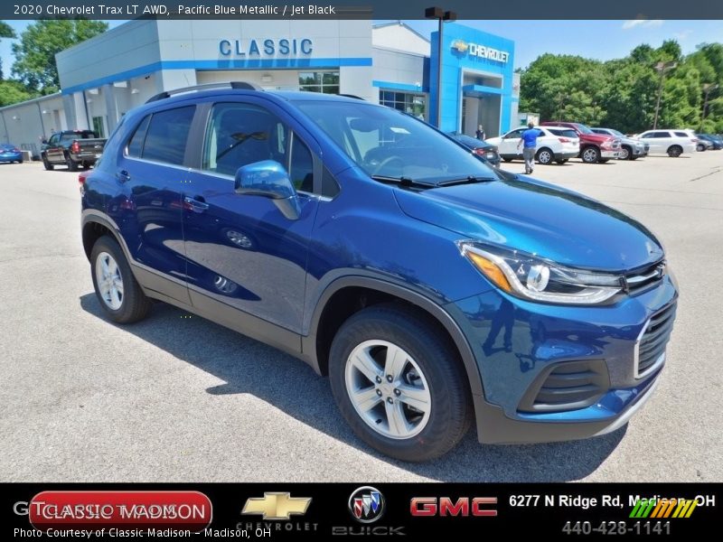 Pacific Blue Metallic / Jet Black 2020 Chevrolet Trax LT AWD