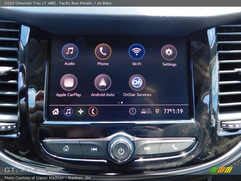 Pacific Blue Metallic / Jet Black 2020 Chevrolet Trax LT AWD