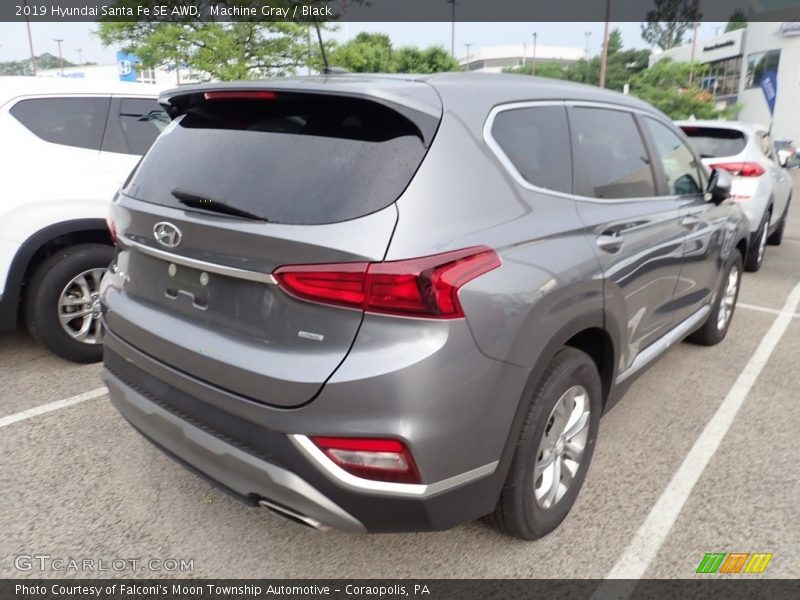 Machine Gray / Black 2019 Hyundai Santa Fe SE AWD