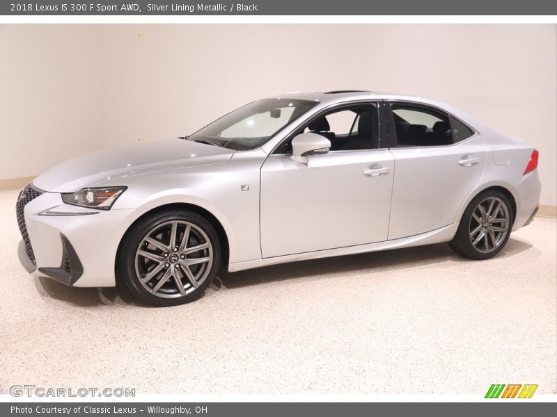 Silver Lining Metallic / Black 2018 Lexus IS 300 F Sport AWD