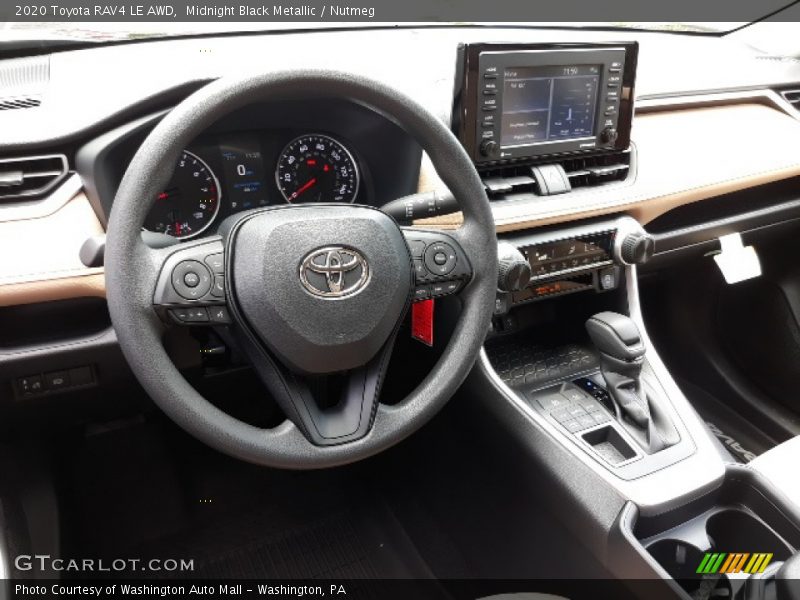 Midnight Black Metallic / Nutmeg 2020 Toyota RAV4 LE AWD
