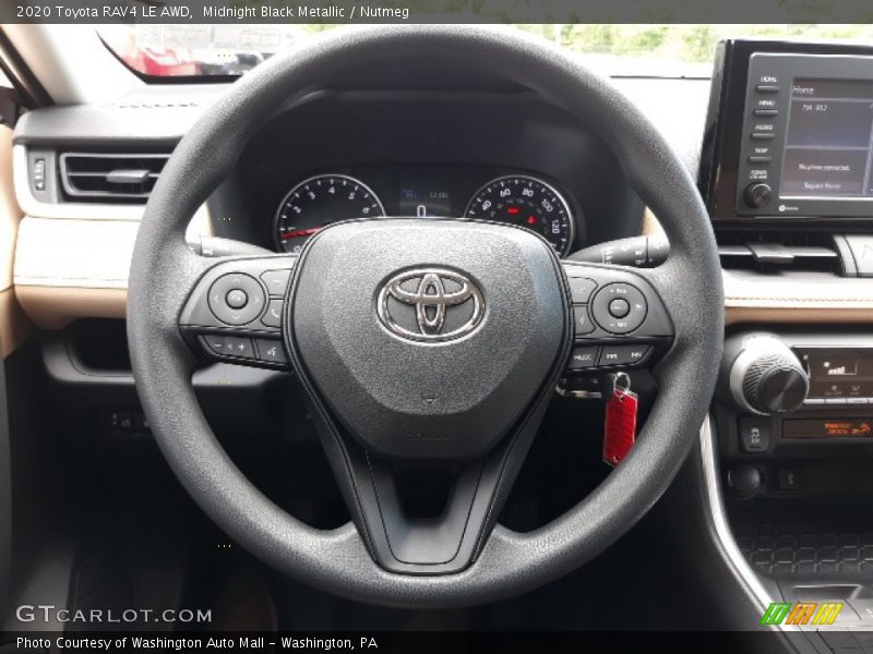 Midnight Black Metallic / Nutmeg 2020 Toyota RAV4 LE AWD